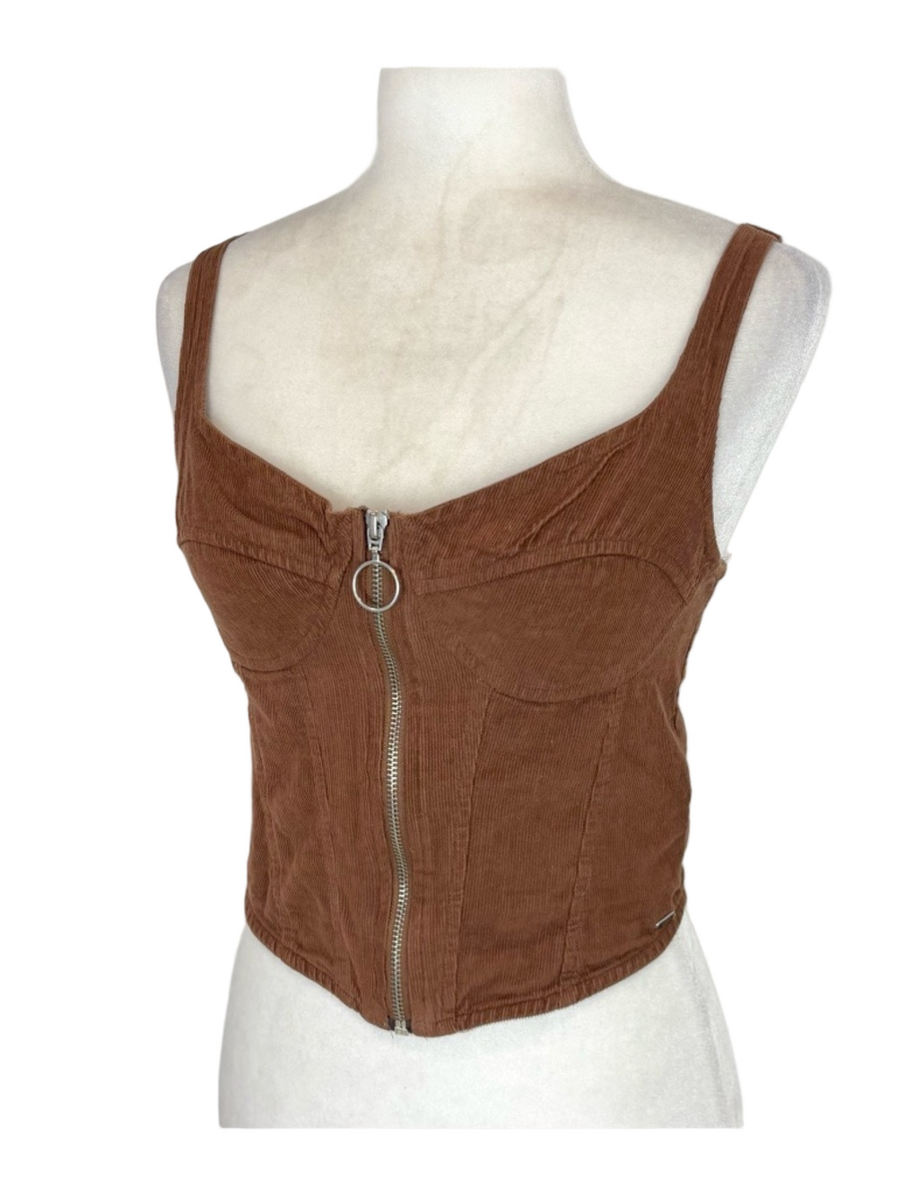 Guess brown corduroy corset top